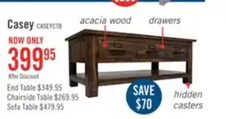 The Brick Casey 48 Rustic Coffee Table with Storage and Shelf - Brown Wood offer