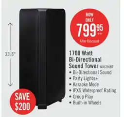 The Brick SAMSUNG 1700W Bi-Directional Wireless IPX5 Water Resistant Party Speaker (MX-ST90B/ZC) offer