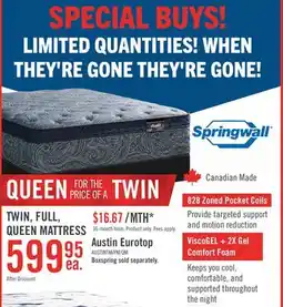 The Brick Springwall Austin Eurotop Luxury Firm Twin Mattress offer