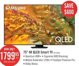 The Brick Samsung 75 QLED 4K UHD Quantum HDR+ Dolby Atmos 120Hz Smart TV (QN75Q80DAFXZC) offer