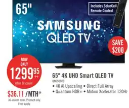 The Brick Samsung 65 QLED 4K UHD Quantum HDR+ Dolby Atmos 120Hz Smart TV (QN65Q80DAFXZC) offer