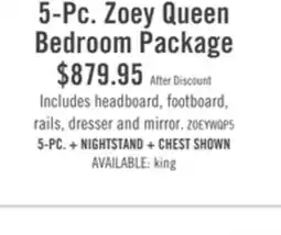 The Brick Zoey 5pc Bedroom Set with Bed, Dresser & Mirror, Two-tone White & Brown - Queen Size offer