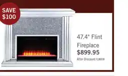 The Brick Flint 47.4 Glam Electric Fireplace - Silver and Glass offer