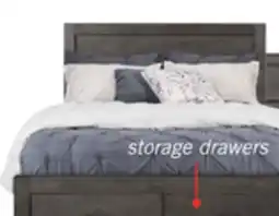 The Brick Koda Platform Storage Bed with Headboard & Frame, Wooden, Grey - Queen Size offer