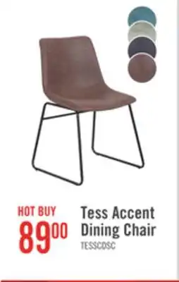 The Brick Tess Dining Chair with Leather-Look Fabric, Metal - Brown offer