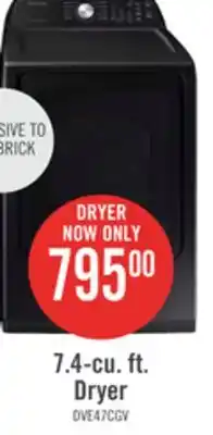 The Brick Samsung 7.2 Cu. Ft. Electric Dryer - Black Stainless Steel - DVE47CG3500VAC offer