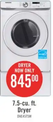 The Brick Samsung 7.5 Cu. Ft. Electric Dryer - White - Stackable - DVE45T6005W/AC offer