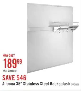 The Brick Ancona 36 Stainless Steel Backsplash - PBS-1246 offer