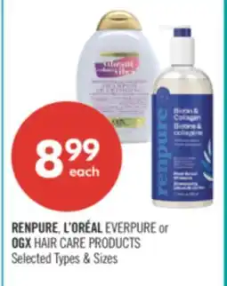 Shoppers Drug Mart RENPURE, L'ORÉAL EVERPURE or OGX HAIR CARE PRODUCTS offer