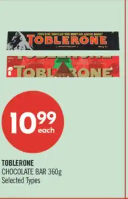 Shoppers Drug Mart TOBLERONE CHOCOLATE BAR offer