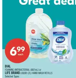 Shoppers Drug Mart DIAL FOAMING ANTIBACTERIAL (887mL) or LIFE BRAND LIQUID (2L) HAND WASH REFILLS offer