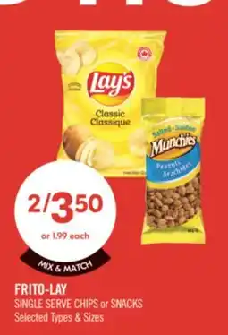 Shoppers Drug Mart SINGLE SERVE CHIPS or SNACKS offer