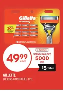 Shoppers Drug Mart GILLETTE FUSION5 CARTRIDGES offer