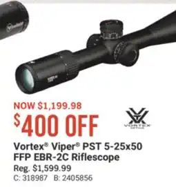 Cabela's Vortex Viper PST 5-25x50 FFP EBR-2C Riflescope offer