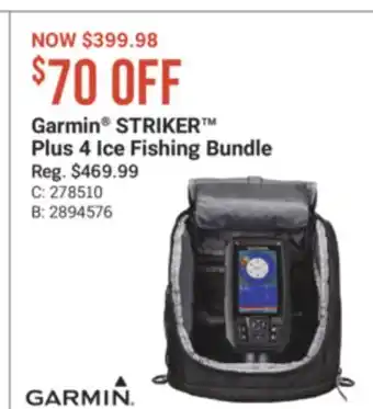 Cabela's Garmin STRIKER Plus 4 Ice Fishing Bundle offer