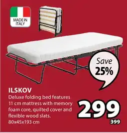 JYSK ILSKOV Deluxe folding bed offer