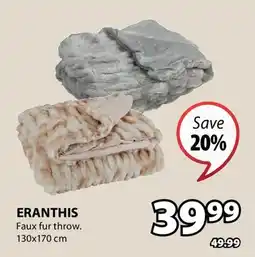 JYSK ERANTHIS Faux fur throw offer