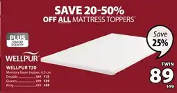 JYSK WELLPUR T30 Memory foam topper, 4.5 cm offer