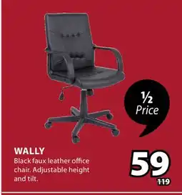 JYSK WALLY Black faux leather office chair offer