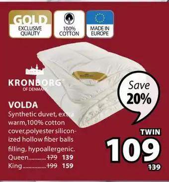 JYSK VOLDA Synthetic duvet offer