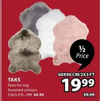 JYSK TAKS Faux fur rug offer