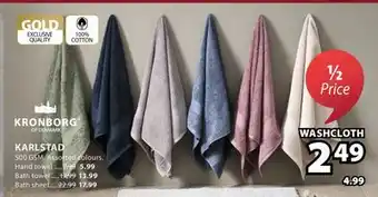 JYSK Kronborg Karlstad Washcloth offer