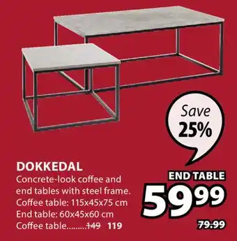 JYSK DOKKEDAL END TABLE offer