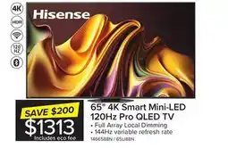 Leon's Hisense 65 4K Smart Mini-LED Pro QLED TV - 65U88N offer