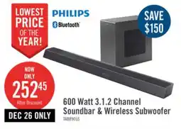 The Brick PHILLIPS 3.1.2 CH Bluetooth Dolby Digital Soundbar with Wireless Subwoofer (TAB8905/37) offer