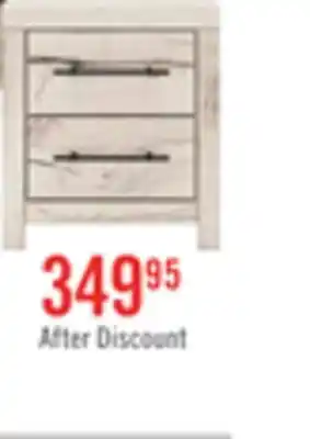 The Brick Derekson Bedside 2-Drawer Nightstand with USB Ports, 21.7W x 24.3H - Rustic White offer