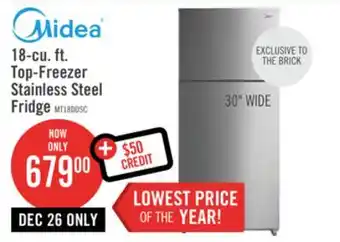 The Brick Midea 18 Cu. Ft. Top-Freezer Refrigerator - MT18DDSCR1RCM offer