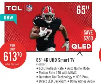 The Brick TCL 65 QLED Pro 4K UHD HDR Pro+ 60Hz Google Smart TV (65Q651G-CA) offer