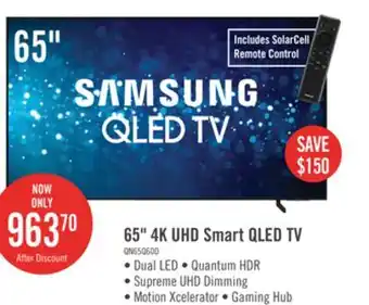 The Brick Samsung 65 QLED Edge-Lit 4K UHD Quantum HDR 60Hz Smart TV (QN65Q60DAFXZC) offer