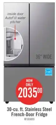 The Brick Samsung 36 30.1 Cu. Ft. Bespoke French-Door Refrigerator - Stainless Steel - RF30BB6200QLAA offer