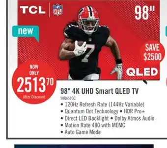 The Brick TCL 98 QLED Pro 4K UHD HDR Pro+ 120Hz Google Smart TV (98Q651G-CA) offer