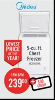 The Brick Midea 5 Cu. Ft. Chest Freezer MC500SWAR0RC1 offer