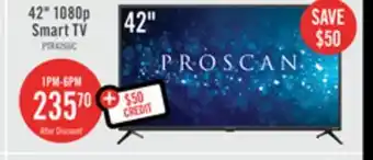 The Brick Proscan 42 1080p LED HDR 60Hz Roku Smart TV (PTR4266) offer