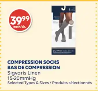 Wellwise by Shoppers BAS DE COMPRESSION Sigvaris Linen 15-20mmHg offer