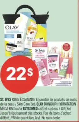 Pharmaprix ST. IVES ROSE Skin Care Set, OLAY BONJOUR HYDRATATION MEGA BAG or GLYSOMED Gift Set offer