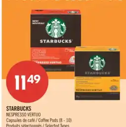 Pharmaprix STARBUCKS NESPRESSO VERTUO Coffee Pods offer