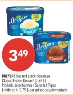 Pharmaprix BREYERS Dessert Classic Frozen Dessert offer