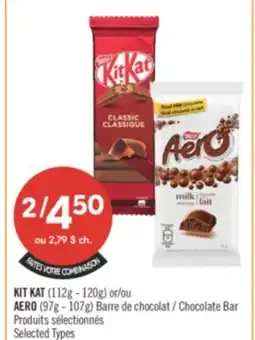 Pharmaprix KIT KAT 112g-120g OR AERO 97g-107g Chocolate bar offer