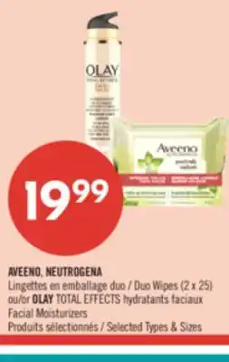 Pharmaprix AVEEND NEUTROGENA Duo Wipes (2 x25) or OLAY TOTAL EFFECTES Facial Moisture offer