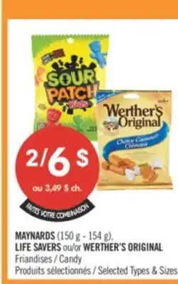 Pharmaprix MAYNARDS (150 G -154 G),LIFE SAVERS OR WERTHER'S ORIGINAL CANDY offer