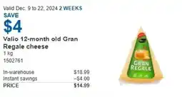 Costco Valio 12-month old Gran Regale cheese offer