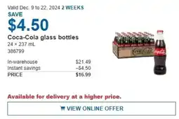 Costco Coca-Cola glass bottles offer