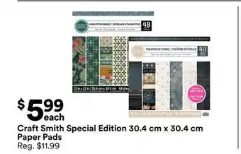 Michaels Craft Smith Special Edition 30.4 cm x 30.4 cm paper pads offer
