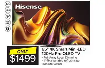 Leon's Hisense 65 4K Smart Mini-LED Pro QLED TV - 65U88N offer