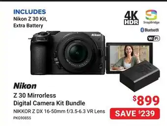 Visions Electronics Nikon Z 30 Mirrorless Digital Camera Kit Bundle offer