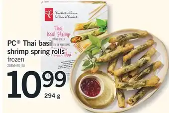 Fortinos PC THAI BASIL SHRIMP SPRING ROLLS, 294 G offer